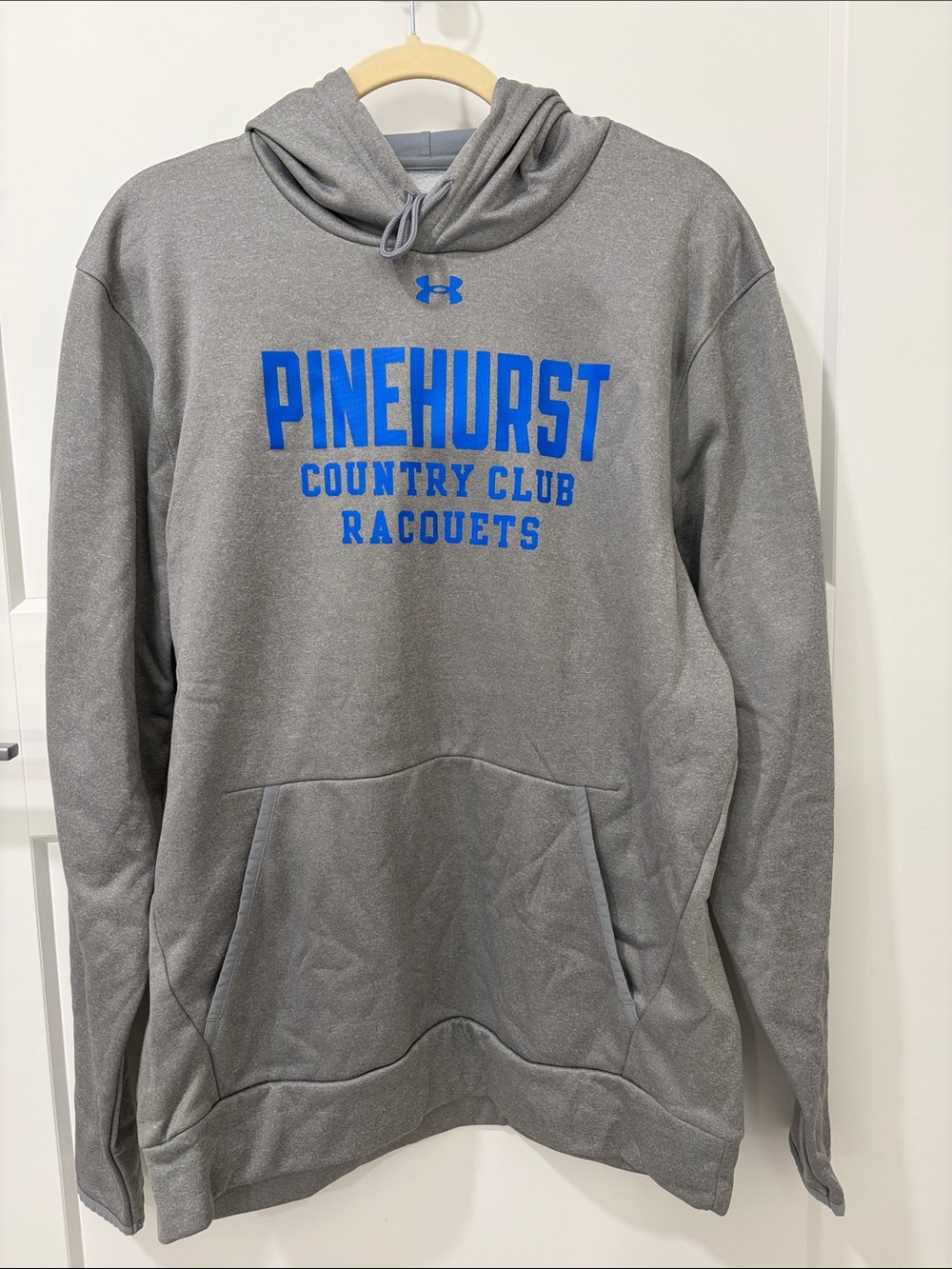 Brand New! Under Armour Gray Hoodie with Bold Blue Pinehurst Logo